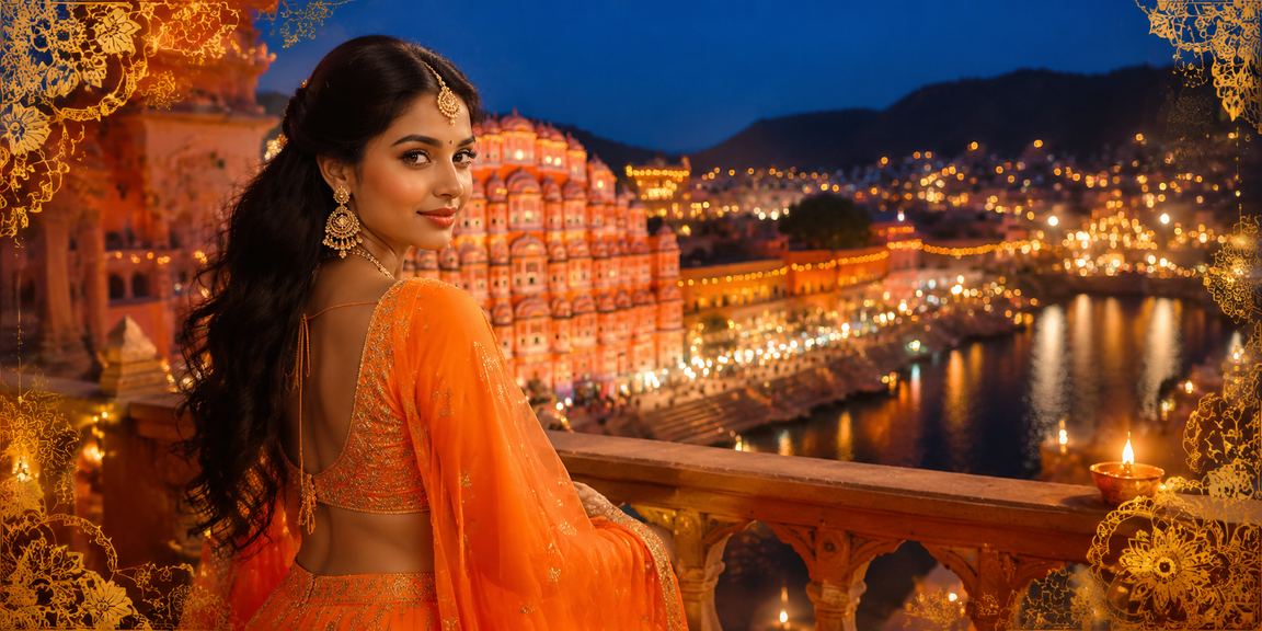 Jaipur Hawa Mahal with lottery and India model